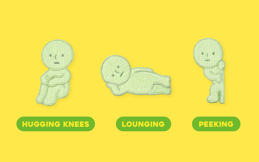 SMISKI Embroidery Sticker Vol. 1 - Hugging Knees / Lounging / Peeking -